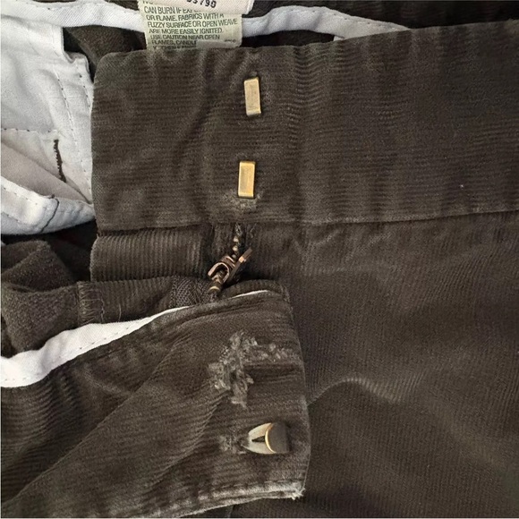 LL Bean Womens Green Wide Leg Corduroy Pants Size 16P (1617) - Picture 5 of 5